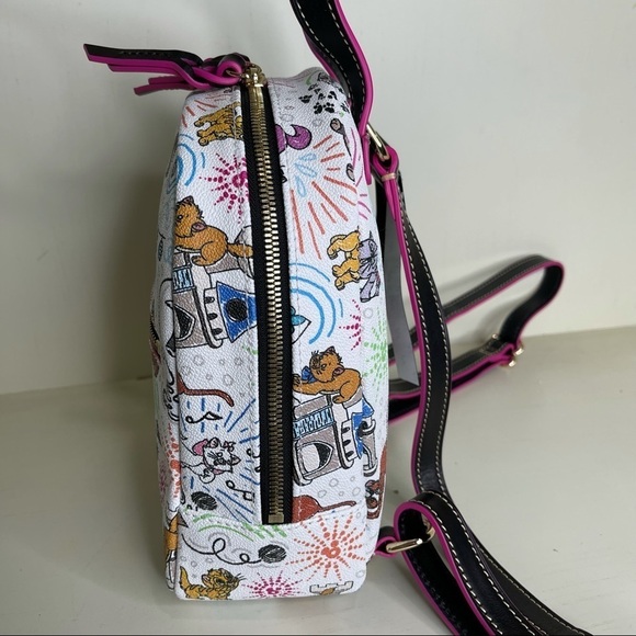 New! Disney Dooney & Bourke Disney "Sketch Cats" Small Backpack Colorful Print - Picture 3 of 8